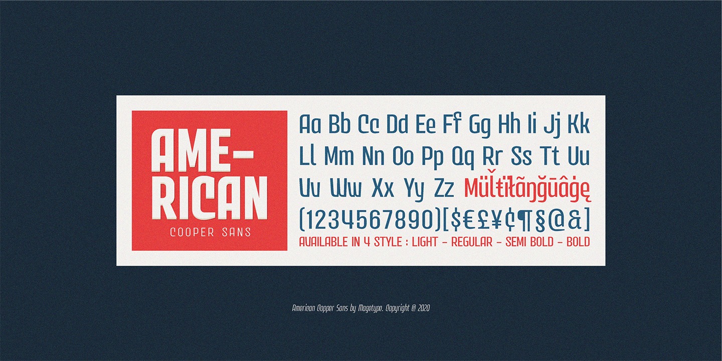 Пример шрифта MGT American Copper Block Ultra light Italic
